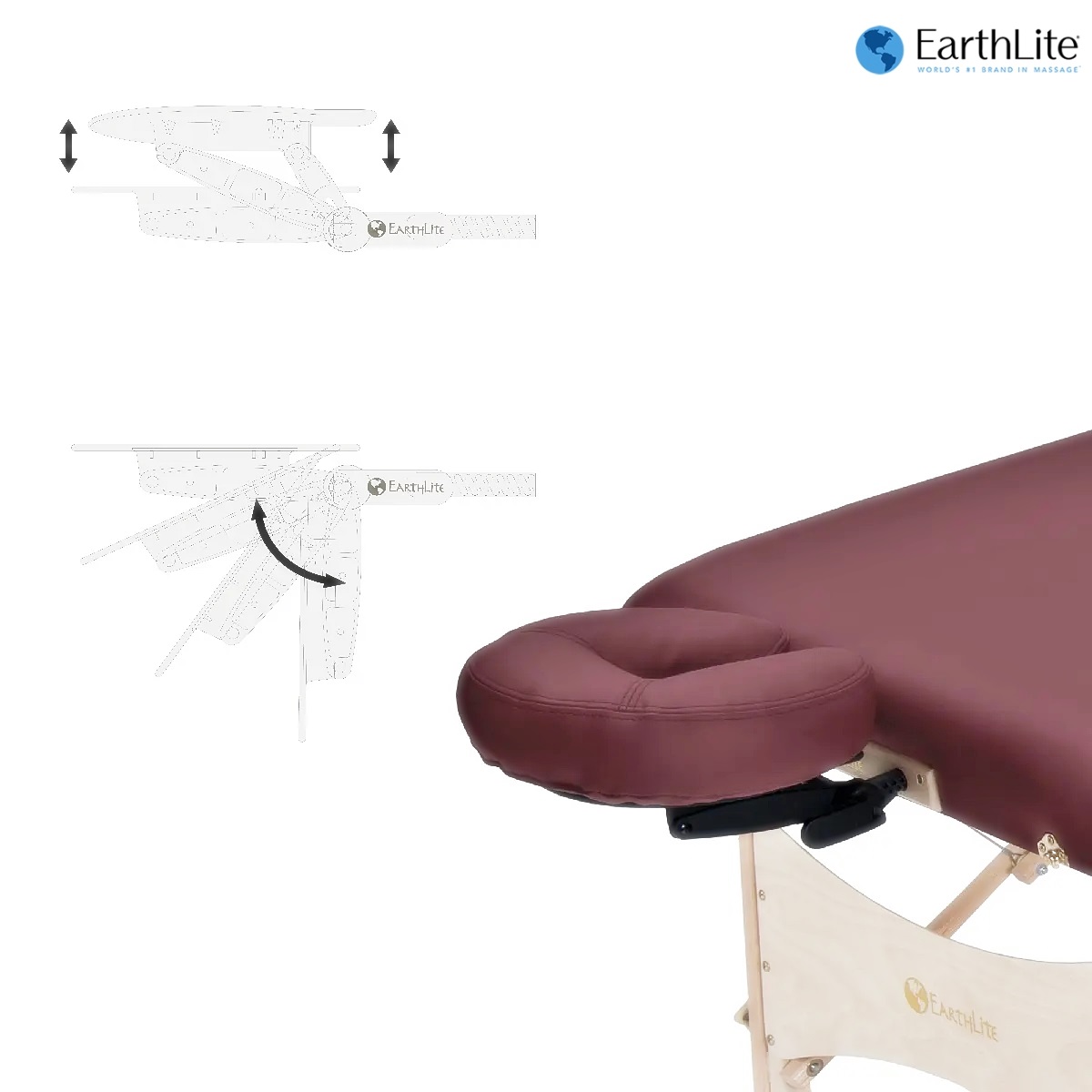 ชุดนวดพกพาสปา Harmony DX โต๊ะนวดแพ็คเกจ Burgundy2222